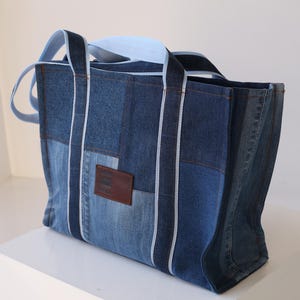 Recycled vintage denim/jeans shoulder bag