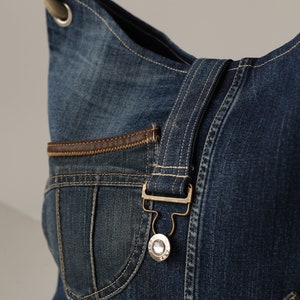 Recycled vintage denim/jeans shoulder bag image 4