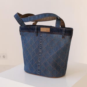 Recycled vintage denim/jeans shoulder bag