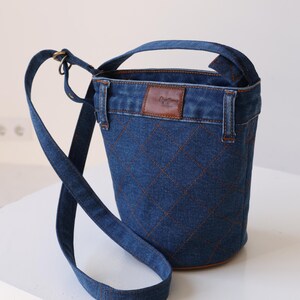 Recycled vintage denim/jeans shoulder bag