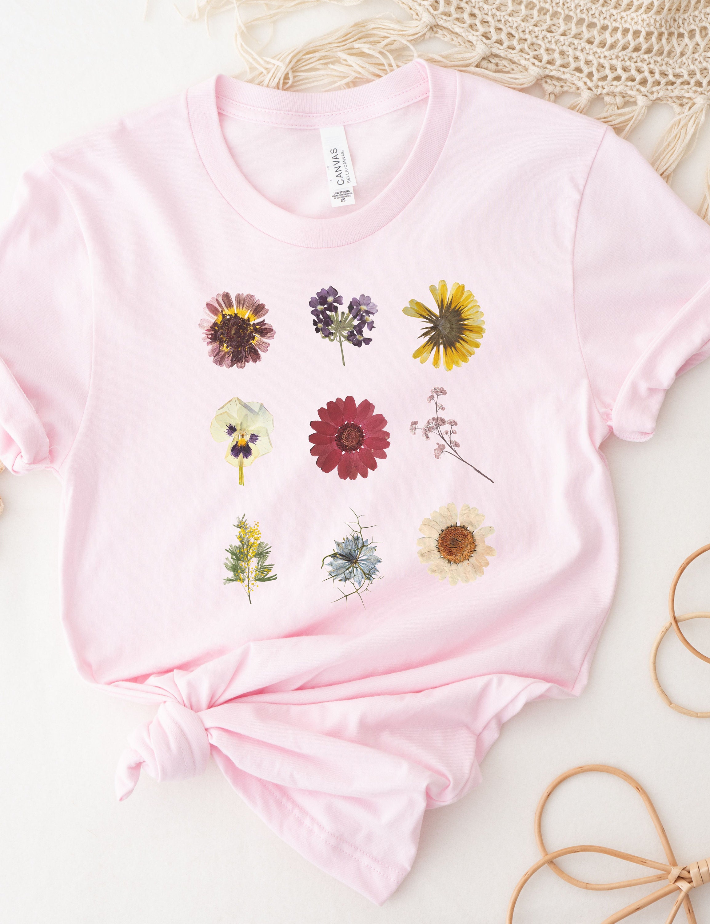 Wildflower Shirt Floral Shirt Pressed Flower Shirt Wild Etsy