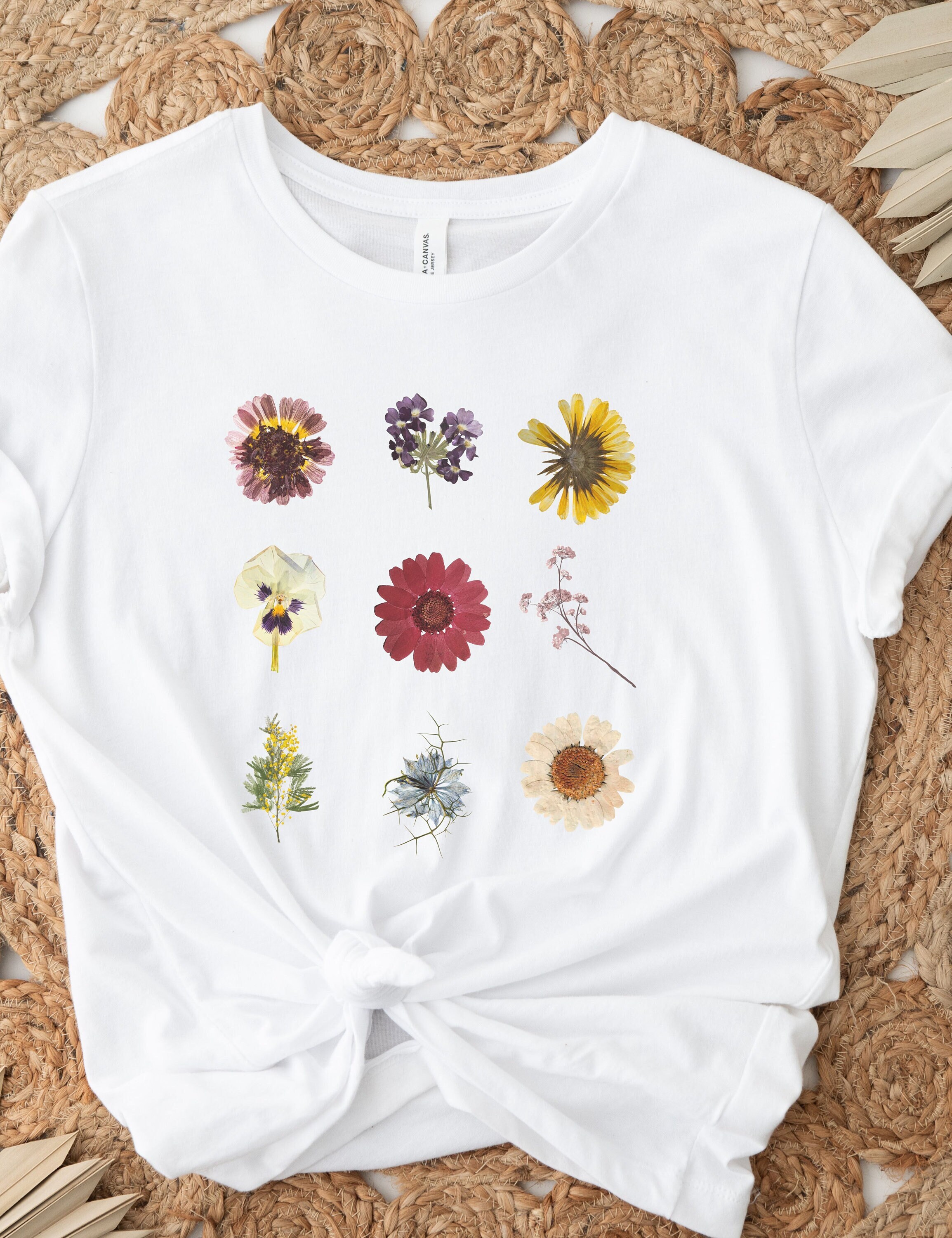 Wildflower Shirt, Floral Shirt, Pressed Flower Shirt, Wild Flowers ...