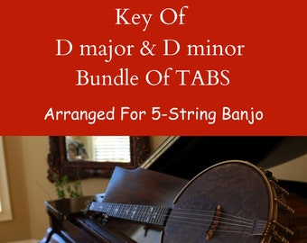 Bundle of Banjo TABS: Key of D major and D minor - 10 Digital Download PDF TABS