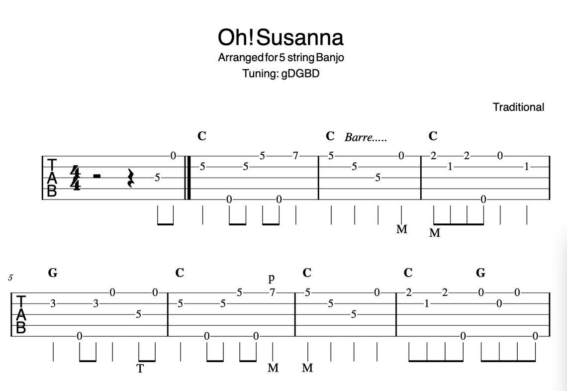 Beginner BANJO Songbook: 15 Easy 3-finger Style TABS Instant Digital ...