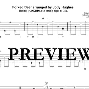Forked Deer TAB - Instant Digital Download PDF