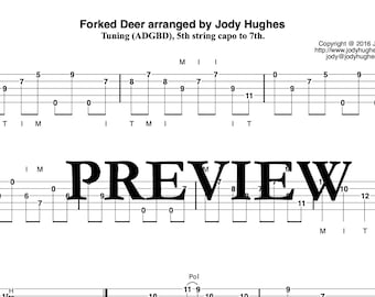 Forked Deer TAB - Instant Digital Download PDF