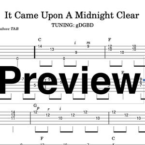 It Came Upon A Midnight Clear Banjo TAB - CHRISTMAS Banjo**