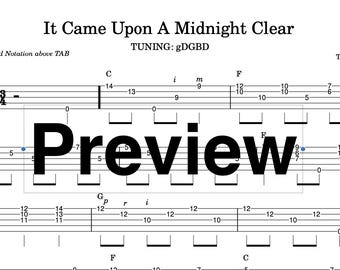 It Came Upon A Midnight Clear Banjo TAB - CHRISTMAS Banjo**