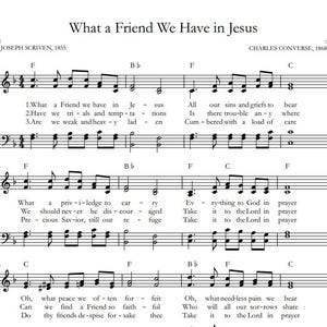 What A Friend We Have In Jesus - Hymn Bladmuziek voor zang, spel en knutselprojecten *DIGITAL Download