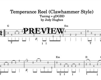 Temperance Reel CLAWHAMMER Banjo TAB Digital PDF