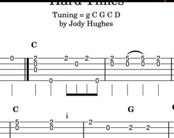 Hard Times CLAWHAMMER バンジョーTAB（ダブルCチューニング） - デジタルダウンロード
