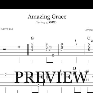 Amazing Grace Beginner Banjo TAB - Digital DOWNLOAD