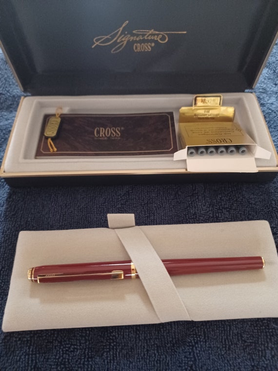 Cross Signature Bordeaux Fountain Pen 18Kt Fine Nib
