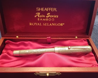 Sheaffer (Connaisseur) Asia Series - Pluma estilográfica Bamboo Royal Selangor (punta fina de 18 quilates)
