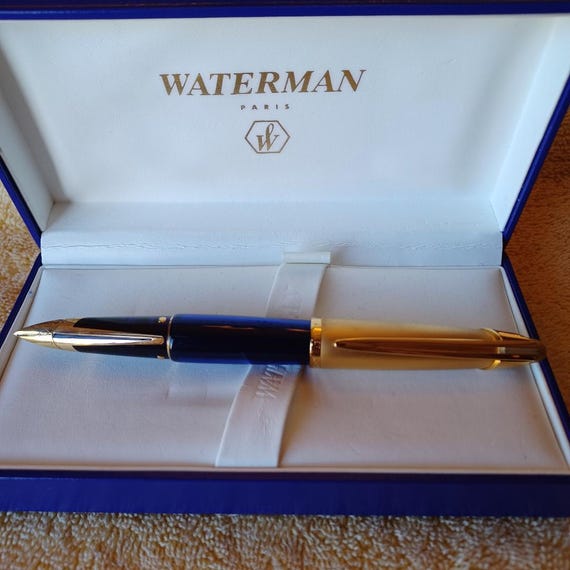 Waterman Edson Blue Fountain Pen Fine 18kt Nib