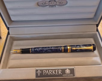 美品Parkerパーカー デュオフォールド 万年筆 ペン先 金 18K 750 パーカー デュオフォールド インターナショナル 万年筆 18金 細字ペン