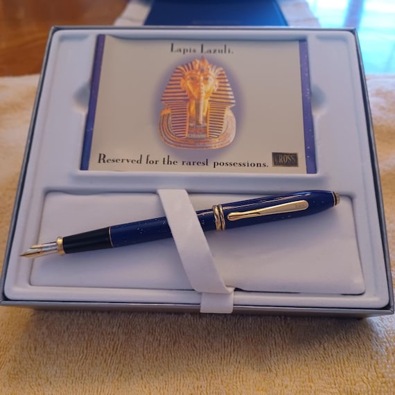 Cross Townsend Lapis Lazuli Fountain Pen 18 kt Fine Nib