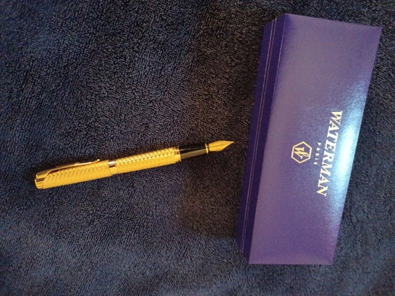 Waterman L'Etalon Gold Plated Fountain Pen , (18kt  F nib)And Matching Pencil .5mm