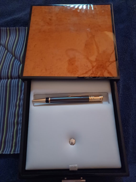 Parker Duofold Chocolate Blue Pin Stripe Ball Pen