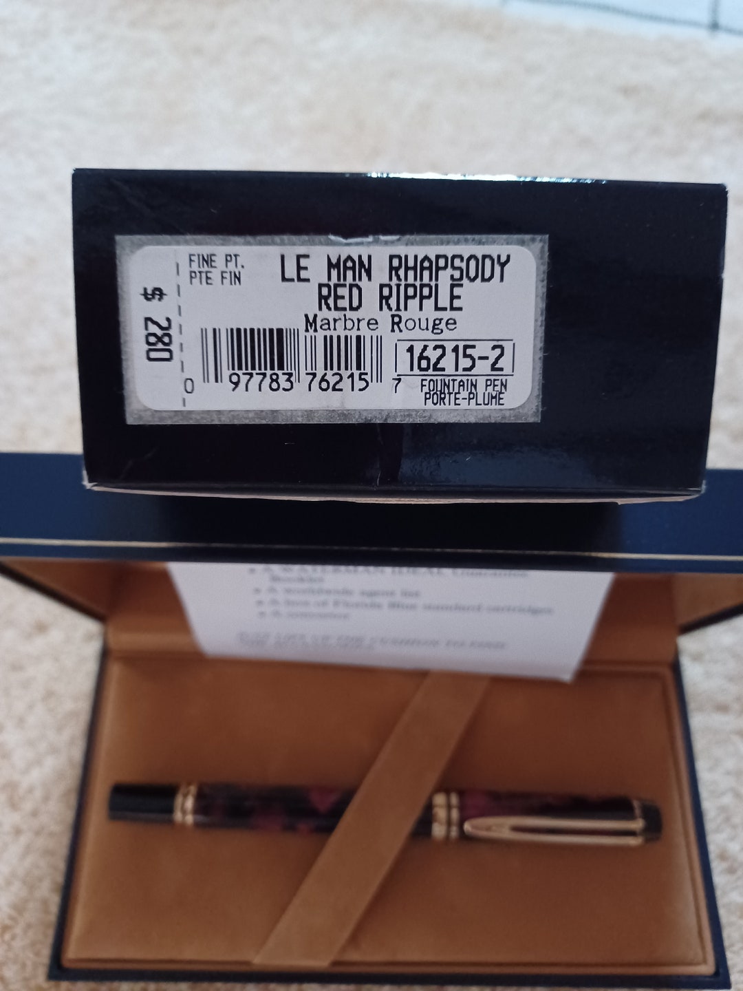 Stylo Plume Waterman Man 200 Rhapsody Red Ripple - Neuf De Stock Avec étiquette