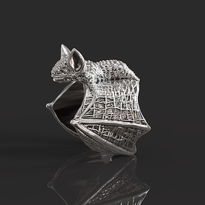 Silver Bat Ring Silver Classic Bat Ring Bat Jewelry Halloween Ring Halloween Jewelry Animal Ring Solid Silver Ring Statement Ring