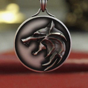 Wolf Pendant 925 Sterling Silver - Viking Wolf Necklace, Norse Animal Jewelry, Fenrir Medallion, Pagan Totem, Men&#39;s Wolf Head Talisman
