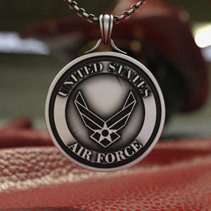 US Air Force Pendant | 925 Sterling Silver | Military Medal