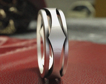 Sterling Silver Puzzle Ring 925, Geometric Band Ring for Men, Unique Interlocking Silver Ring, Modern Men's Jewelry Gift, Handcrafted Ring