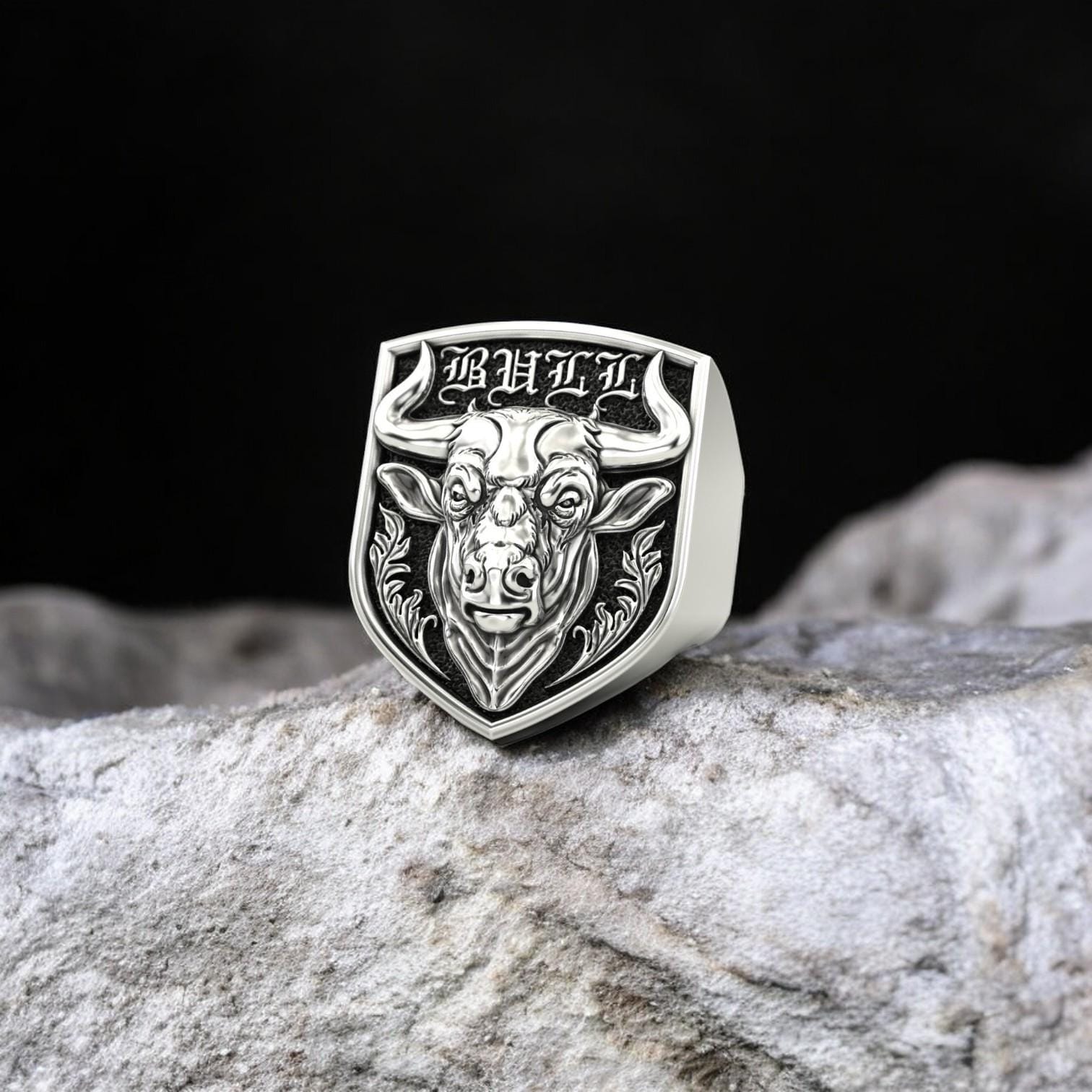 Bull Head Ring 925 Sterling Silver, Bold and Unique Animal
