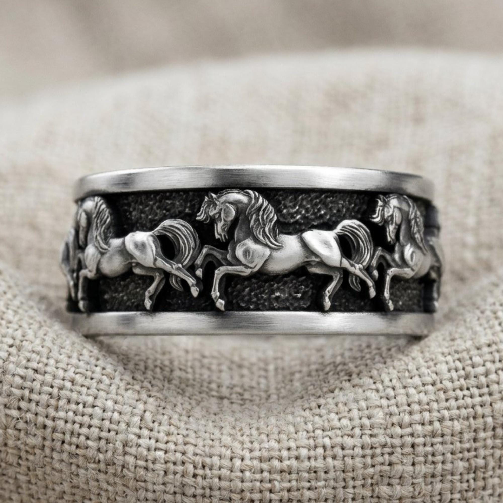 Women Silver Horse Ring - Etsy