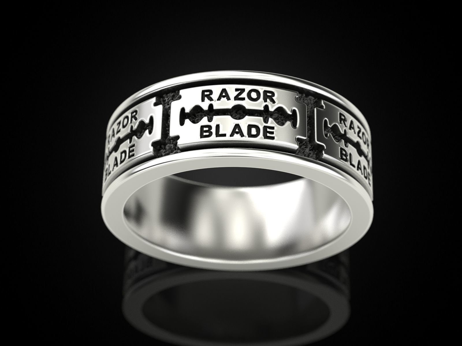 指輪・リング BLENDOFF Blade Ring Silver 925 KnBoB Engagement Rings for Him and Her, 925 Sterling Silver