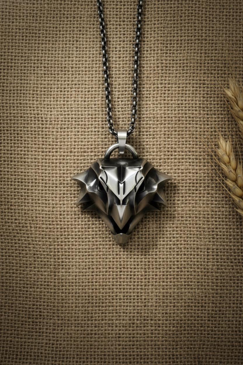 Griffin School Pendant Rose Gold Plated 925 Silver, Handmade
