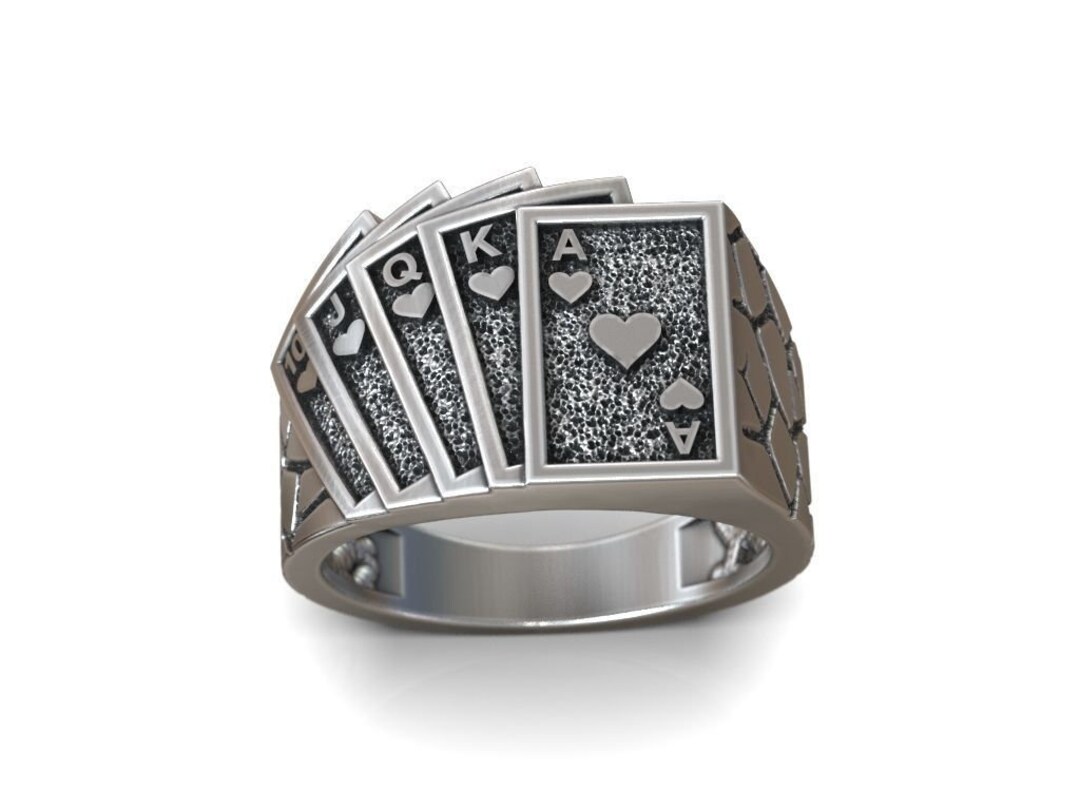 Card Cheat Rings Poker Card Ring, Card Silver Ring, Luck Ring, Playing Card Ring ...