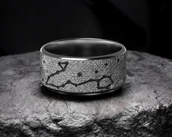 Sterling Silver Pisces Ring, Zodiac Jewelry, Handmade 925 Silver Fish Constellation Ring, Astrology Birthday Gift, Adjustable Horoscope Band