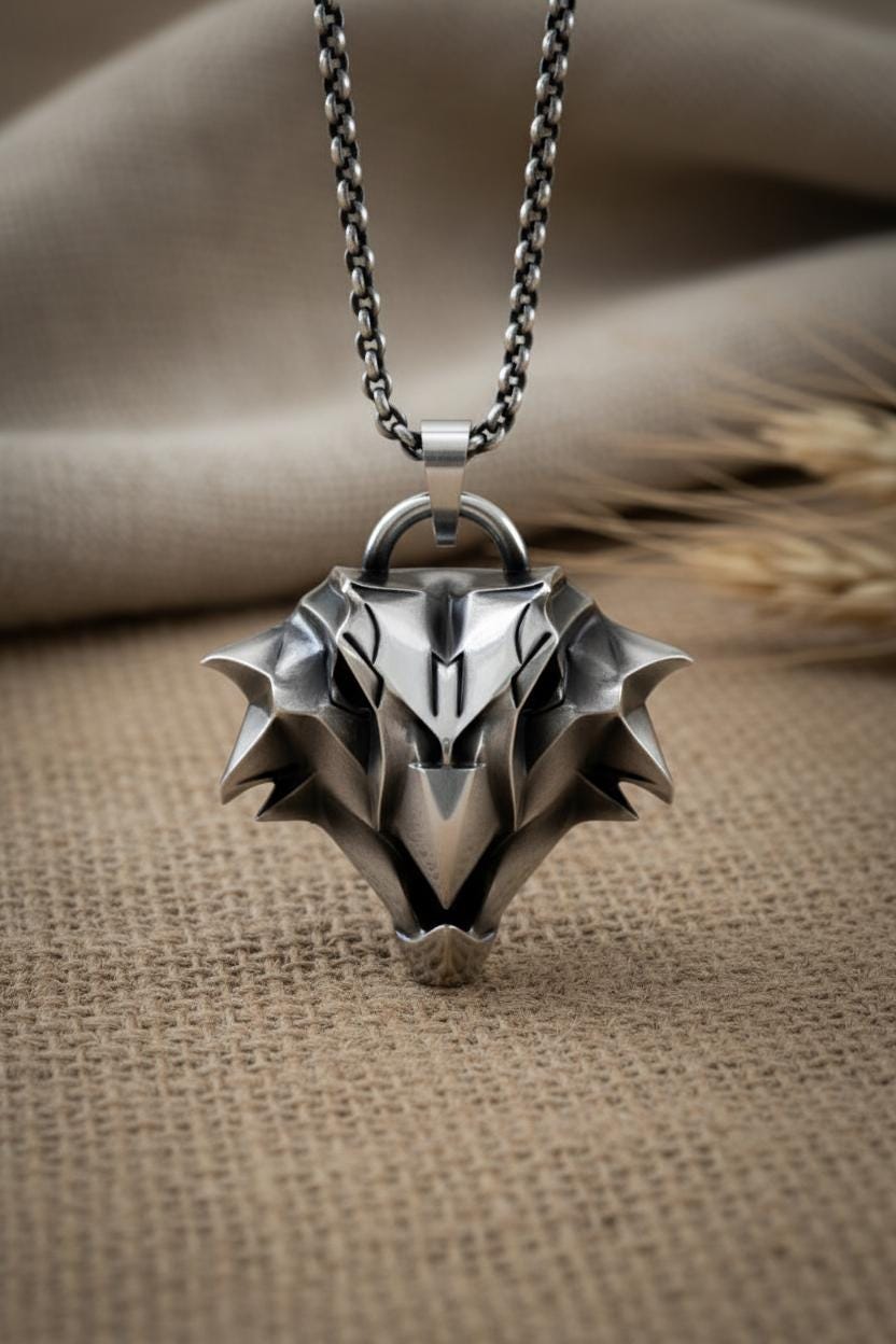 Griffin School Pendant Rose Gold Plated 925 Silver, Handmade