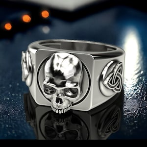 Ring with a Skull 925 Sterling Silver, Bold Gothic Jewelry for Men and Women, Unique Handmade Skull Design, Perfect Statement Ring