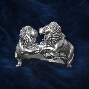925 Sterling Silver Lion Ring, Handcrafted Animal Jewelry, Unisex Silver Lion Head Ring, Unique Gift, Statement Ring, Zodiac Leo Jewelry