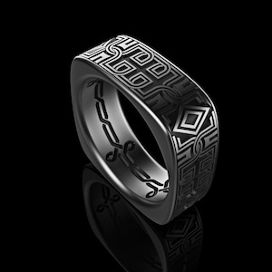 Silver Celtic Band Celtic Knot Ring Engagement Band Womens Band Ring Mens Wedding Band Scandinavian Trinity Boyfriend Gifts Viking Jewelry
