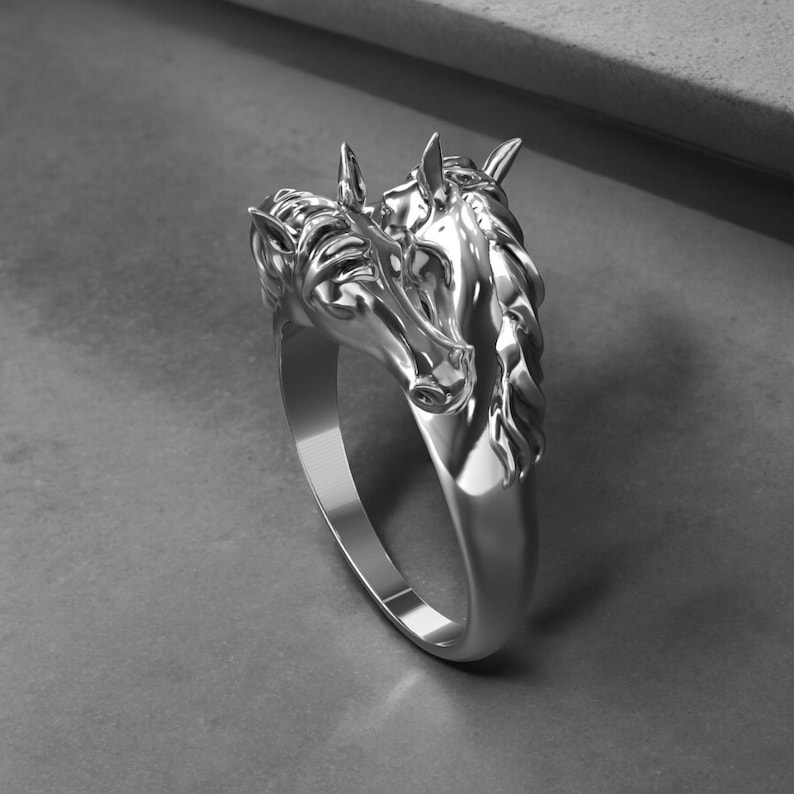Handcrafted Sterling Silver Horse Ring, Equestrian Jewelry, 925 Silver ...