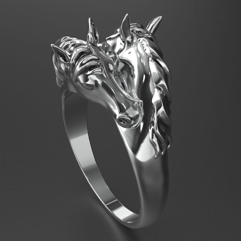 Handcrafted Sterling Silver Horse Ring, Equestrian Jewelry, 925 Silver ...