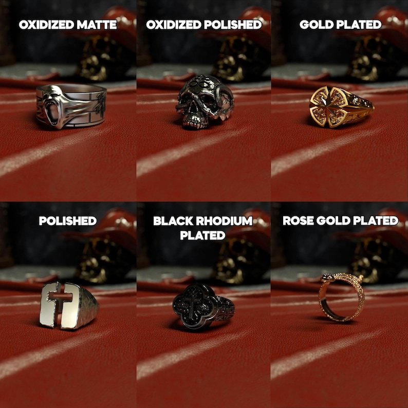 a bunch of different types of rings on a table