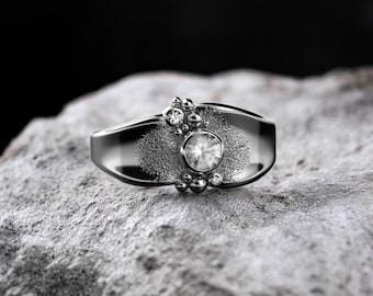 925 Sterling Silver Bubble Ring, Handmade Chunky Statement Ring, Wide Band Silver Ring, Unique Textured Ring, Modern Minimalist Jewelry