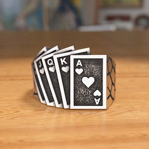 Poker Cards Silver Ring – Ignite Your Winning Spirit with a Bold 925 Sterling Accessory for Players, Gamers, and Collectors