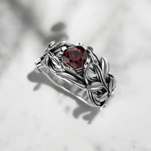 Tree Branch Ring, Nature Inspired Gemstone Ring, 925 Sterling Silver Woodland Jewelry, Organic Twig Ring, Boho Forest Ring, Unique Gift