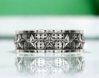 CZ Sterling Silver 925 Men's Star Ring - Etsy Canada