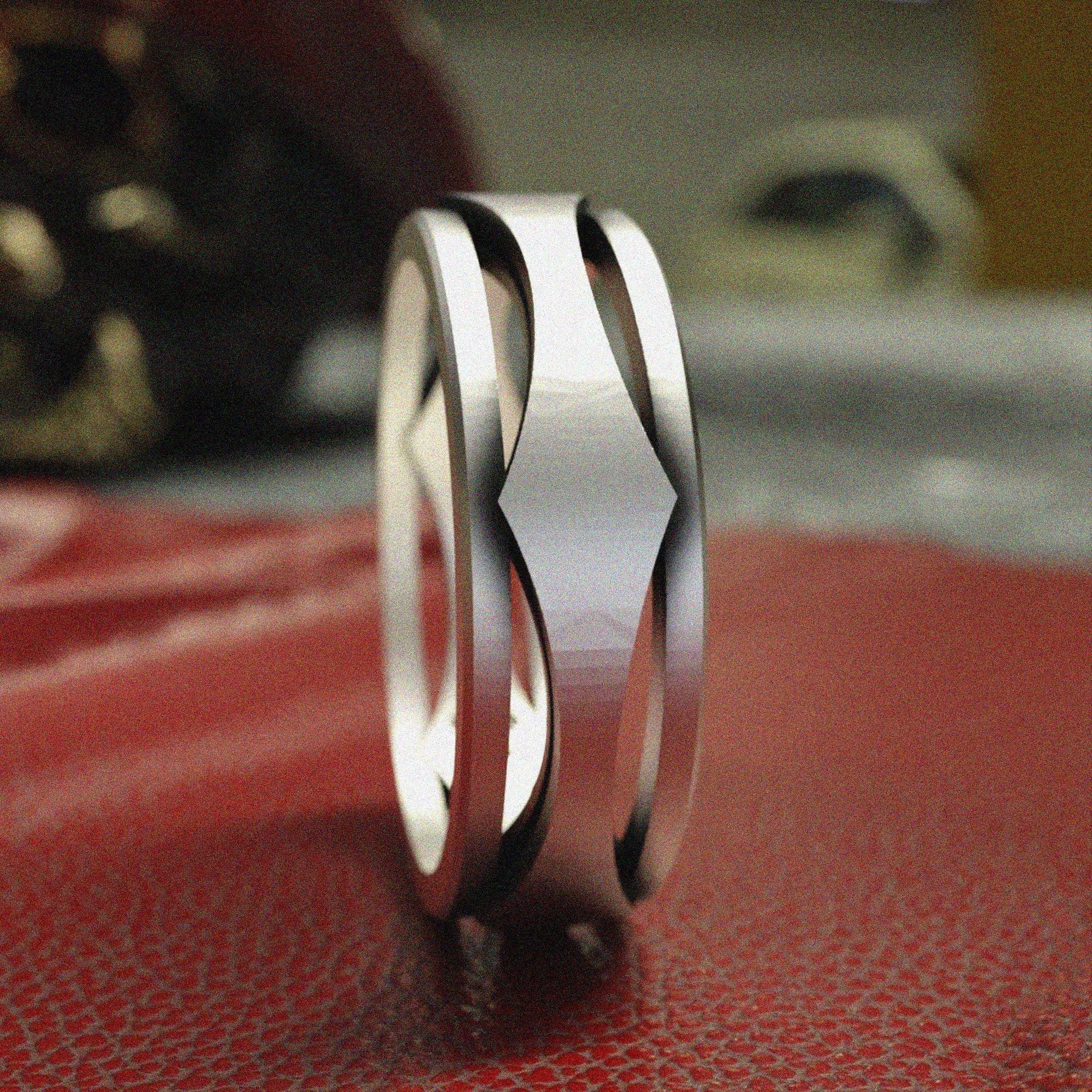Sterling Silver Puzzle Ring 925, Geometric Band Ring for Men