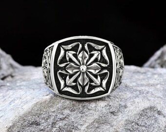 Size 9.25 ~ Vintage Sterling Silver Cross Mens Ring # - Etsy