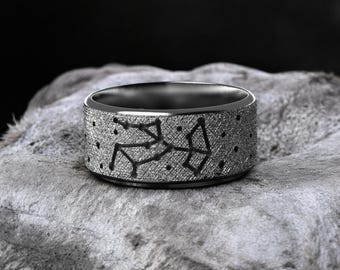 Sagittarius Zodiac Ring, 925 Sterling Silver Astrology Jewelry, Constellation Horoscope Band, Celestial Gift, Archer Symbol, Adjustable Size