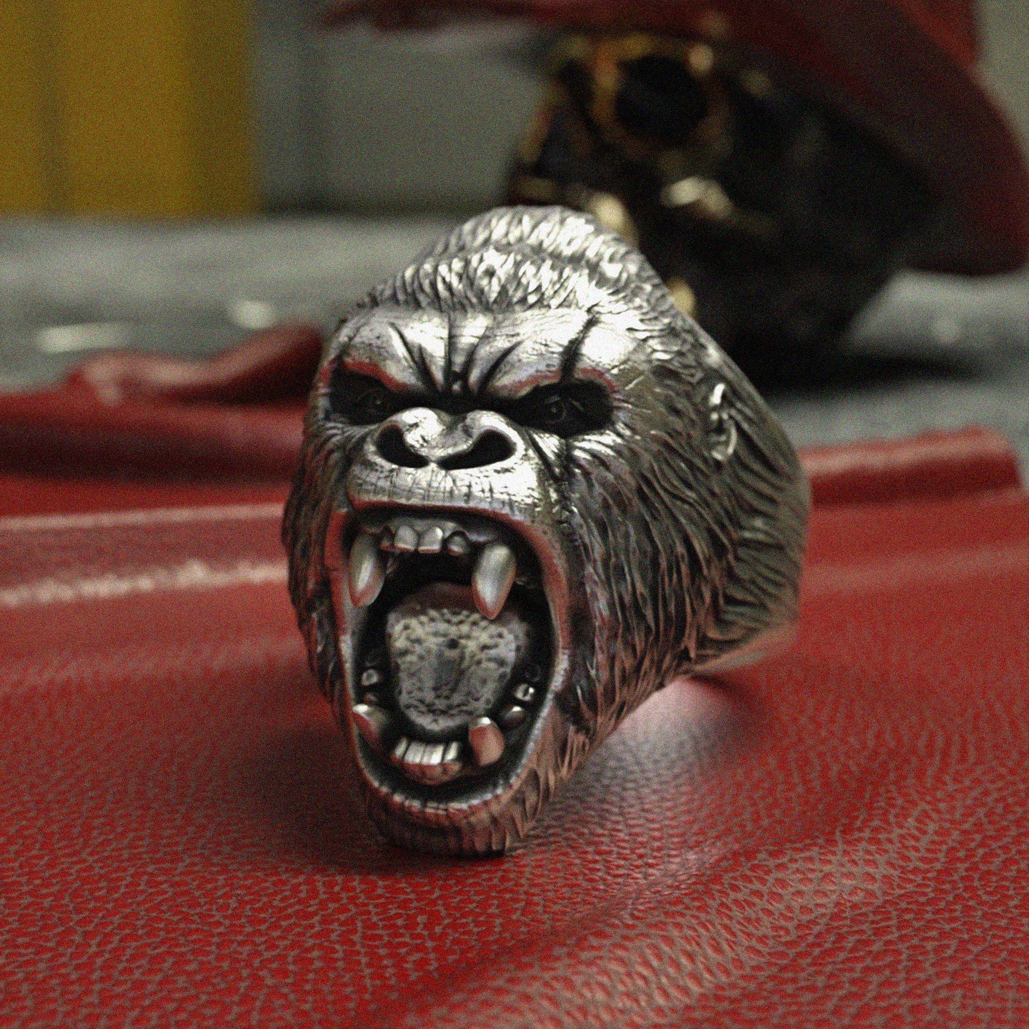 Silver gorilla ring - Etsy 日本