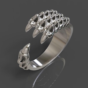 Zilveren drakenklauwring | Zilveren klauwring | Zilveren wikkelring draken | Ring openen